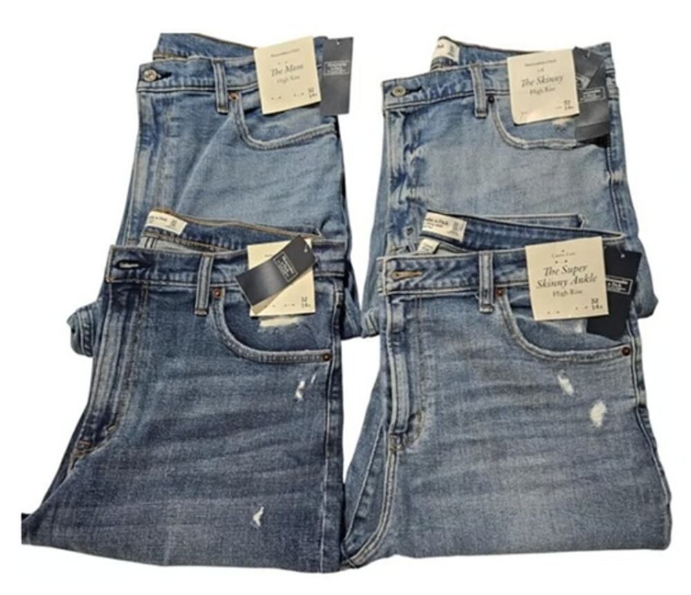 4 Pairs NWT Abercrombie & Fitch Women's Size 14R Jeans